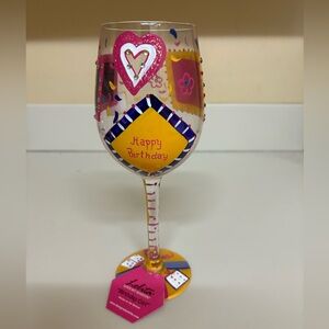 Lolita Birthday Girl Wine Glass - Pink and Yellow
